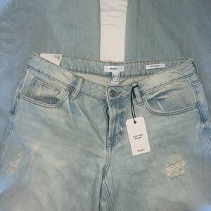 Forever 21 Blue Boyfriend Jeans with Distressed Details